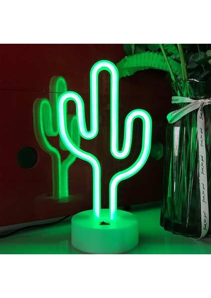 Sevimli Kaktüs Neon Işıkları ve USB ile Çalışan LED Masa Lambası Parti Doğum Günü Hediyesi Oturma Odası Kamp Yaz Ev Dekoru (Yurt Dışından) fiyatları