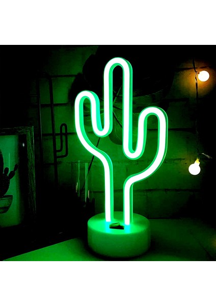 Sevimli Kaktüs Neon Işıkları ve USB ile Çalışan LED Masa Lambası Parti Doğum Günü Hediyesi Oturma Odası Kamp Yaz Ev Dekoru (Yurt Dışından) fırsatları