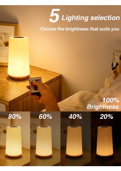LED Gece Lambası 13 Renk Değiştiren Rgb Masa Lambası Uzaktan Kumandalı Dokunmatik Rgb Gece Lambası Kısılabilir Başucu Lambası (Yurt Dışından)