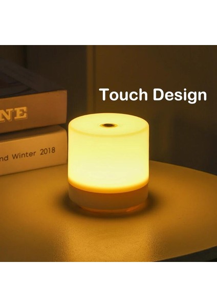 Dokunmatik LED Başucu Lambası 3 Renk USB Kademesiz Karartma Gece Lambası Göz Koruması Yatak Odası Okuma Masası Lambası (Yurt Dışından)