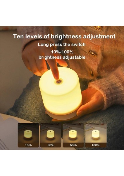 Dokunmatik LED Başucu Lambası 3 Renk USB Kademesiz Karartma Gece Lambası Göz Koruması Yatak Odası Okuma Masası Lambası (Yurt Dışından)