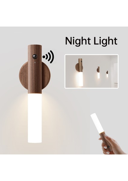 LED USB Gece Lambası Manyetik Duvar Lambası Mutfak Dolabı Dolap Işığı Ev Merdiven Yatak Odası Masa Hareket Lambası Başucu Aydınlatması (Yurt Dışından)