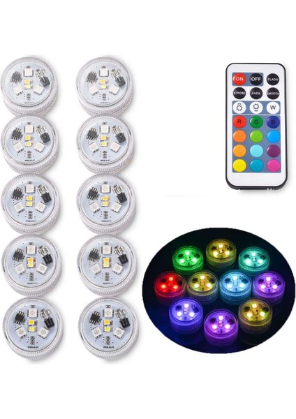 Uzaktan Kumandalı Mini Sualtı LED Işıklar - Parti Etkinlik Vazo Balık Tankı Için Güçlendirilmiş Küçük Çay Işığı Sualtı Işığı (Yurt Dışından)