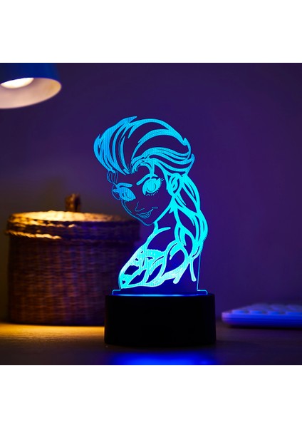 Disney Frozen Prenses 3D Görsel Lamba Anna Elsa Olfa Figürü LED Gece Lambası Akrilik Illüzyon Masa Lambası Ev Dekoru Çocuk Oyuncakları (Yurt Dışından)