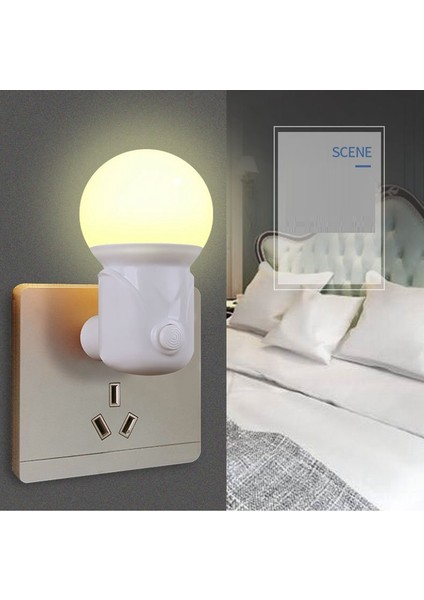 LED Gece Lambası Ab/abd Fişi 2 Renkli Kısılabilir Lamba Göz Koruması Bebek Emzirme Uyku Işığı Okuma Oturma Odası Gece Lambası (Yurt Dışından)