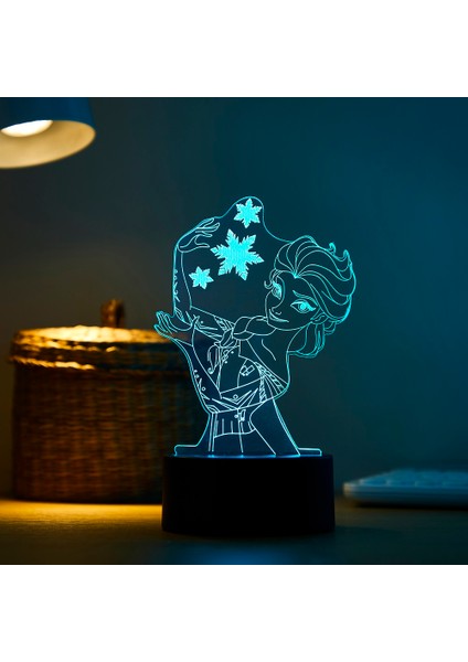 Disney Frozen Prenses 3D Görsel Lamba Anna Elsa Olfa Figürü LED Gece Lambası Akrilik Illüzyon Masa Lambası Ev Dekoru Çocuk Oyuncakları (Yurt Dışından) fiyatları