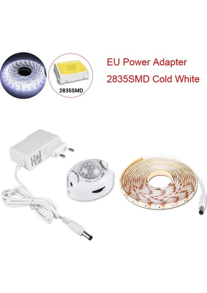 Hareket Sensörü Dolap Altı Işıkları Dolap Mutfak Yatak Acil Gece Lambası Esnek LED Şerit Dc 12V Abd Ab Güç Adaptörü (Yurt Dışından)