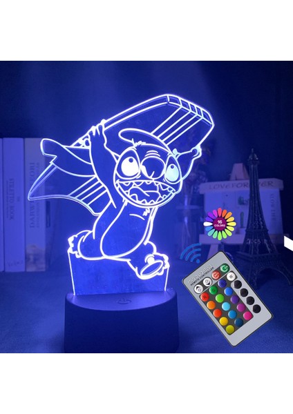 Uzaktan Kumandalı ve Akıllı Dokunmatik 3D Illüzyon Dikiş Gece Lambası Oda Dekor Lambası Doğum Günü Sevgililer Günü Noel Hediyeleri (Yurt Dışından)