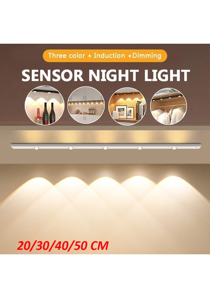 20-50CM LED Mutfak Dolap Altı Işığı Hareket Sensörlü LED Lamba Ultra Ince USB Gece Lambası Gardırop Iç Aydınlatma (Yurt Dışından)