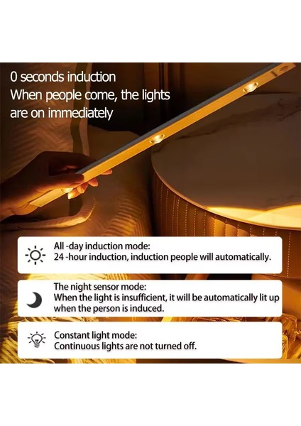 20-50CM LED Mutfak Dolap Altı Işığı Hareket Sensörlü LED Lamba Ultra Ince USB Gece Lambası Gardırop Iç Aydınlatma (Yurt Dışından)