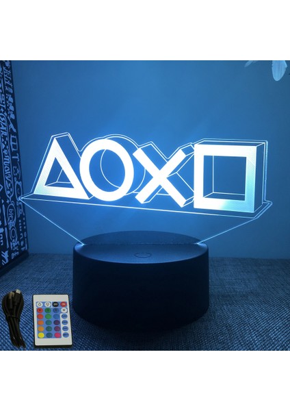Neon Gamer 3D Lamba LED Gece Lambası Oyun Kurulumu Rgb Çocuk Lambaları Oyuncu Odası Dekorasyonu Yatak Odası Masa Lambası Kişiselleştirilmiş Hediyeler (Yurt Dışından)