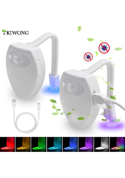 Hareket Sensörlü Tuvalet Gece Lambası Aktif LED 8 Renk Değiştiren Tuvalet Klozeti Banyo Su Musluğu Için Aydınlatmalı Gece Lambası (Yurt Dışından)