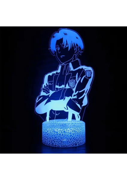 Anime Attack On Titan 3D Oyuncu Lambası LED Gece Lambası 7/16 Renk Uzaktan Kumanda Ev Yatak Odası Figürleri Lambalar Dekoratif Gece Hediyeleri (Yurt Dışından)
