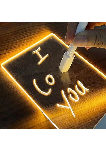 Şeffaf Işıklı LED Gece Işıkları USB Işıklı Akrilik Gece Lambası Silinebilir Mesaj Panosu Takvim Masaüstü Süsleri (Yurt Dışından) fiyatları