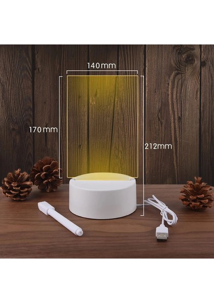 Şeffaf Işıklı LED Gece Işıkları USB Işıklı Akrilik Gece Lambası Silinebilir Mesaj Panosu Takvim Masaüstü Süsleri (Yurt Dışından) fırsatları