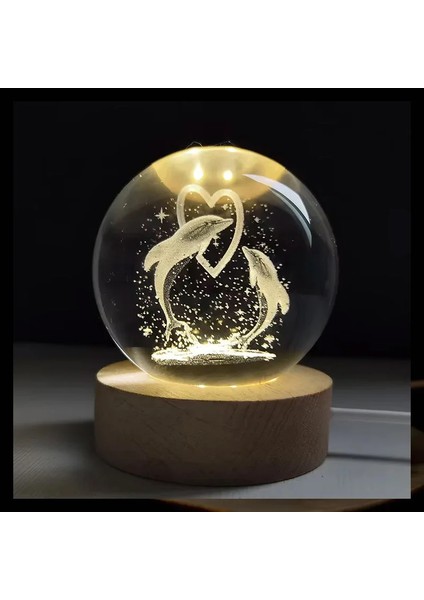3D Kristal Işıklar Lamba Parlayan Gezegensel Galaksi Gece Lambası Kristal Küre Gece Işıkları Başucu Lambası Ev Dekoru Noel Hediyesi (Yurt Dışından)