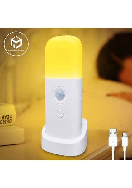 Hareket Sensörlü Gece Lambası Iç Mekan USB Kısılabilir LED Işık Taşınabilir Hareketle Aktifleşen Gece Lambası Çocuk Odası Yatak Odası Için (Yurt Dışından) fırsatları