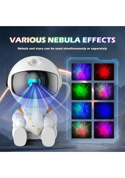 Galaxy Star Astronot Prctor LED Gece Lambası Yıldızlı Gökyüzü Projektörleri Lamba Dekorasyonu Yatak Odası Dekoratif Çocuklar Için Hediyeler (Yurt Dışından)