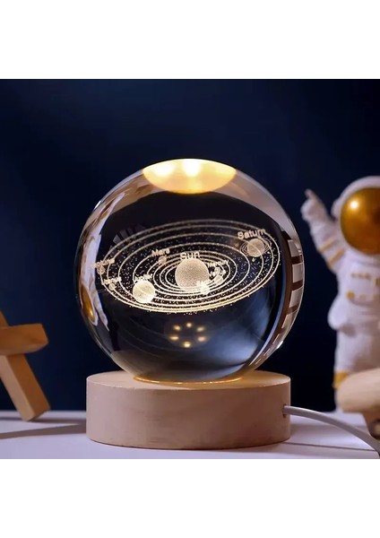 3D Kristal Işıklar Lamba Parlayan Gezegensel Galaksi Gece Lambası Kristal Küre Gece Işıkları Başucu Lambası Ev Dekoru Noel Hediyesi (Yurt Dışından)