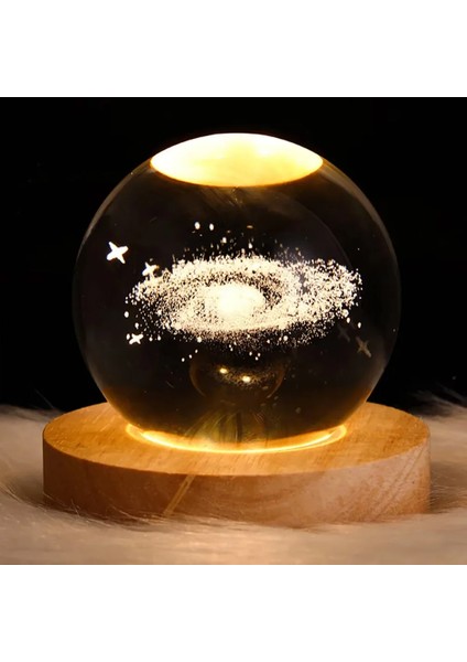 3D Kristal Işıklar Lamba Parlayan Gezegensel Galaksi Gece Lambası Kristal Küre Gece Işıkları Başucu Lambası Ev Dekoru Noel Hediyesi (Yurt Dışından)