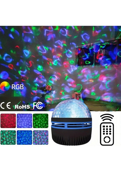 Kuzey Galaksi Işığı LED Su Desenli Yıldızlı Gökyüzü Işığı Uzaktan Kumandalı Aurora Koruma Işığı USB Tak-Çalıştır Sihirli Top Sahne Ktv (Yurt Dışından)