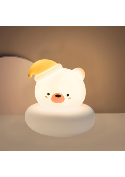 Çocuk Yatak Odası Için LED Gece Lambaları Sevimli Hayvan Domuz Tavşan Lamba Dokunmatik Sensör Kısılabilir Çocuk Tatil Hediye USB (Yurt Dışından)