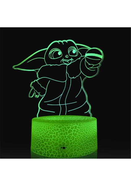 Anime Yoda Bebek 3D Lamba LED Illüzyon Gece Lambası Renk Değiştiren Lampara Çocuklar Için Yatak Odası Dekor Gece Lambası Manga Groot Masa Lambası (Yurt Dışından)