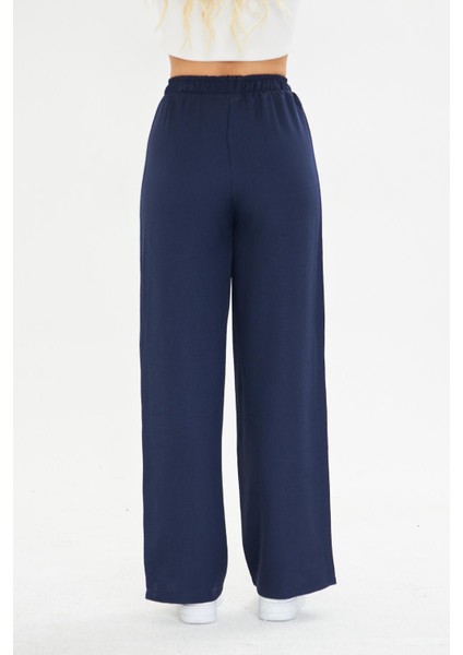 Şeritli Bol Paça Pantolon