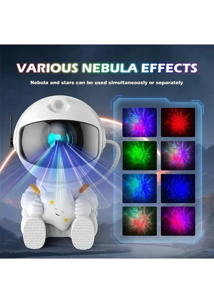 Galaxy Star Astronot Prctor LED Gece Lambası Yıldızlı Gökyüzü Projektörleri Lamba Dekorasyonu Yatak Odası Dekoratif Çocuklar Için Hediyeler (Yurt Dışından)