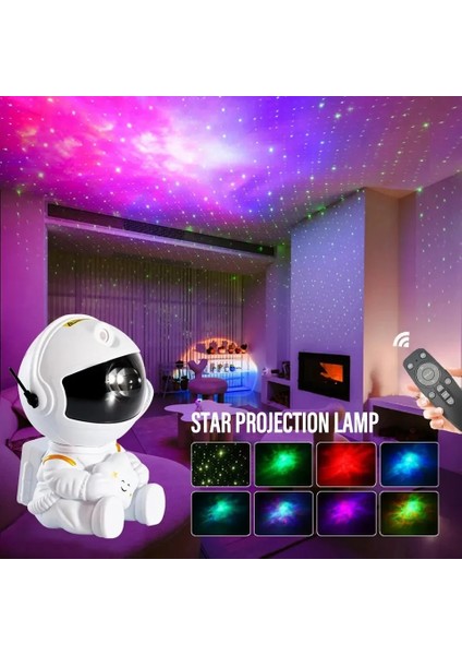 Galaxy Star Astronot Prctor LED Gece Lambası Yıldızlı Gökyüzü Projektörleri Lamba Dekorasyonu Yatak Odası Dekoratif Çocuklar Için Hediyeler (Yurt Dışından)