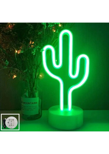 Adet Yeşil LED Kaktüs Neon Işık Tabanlı Dekoratif Yatak Odası Işığı Masaüstü Gece Lambası Düğün Doğum Günü Partisi Dekoru Için Uygun (Yurt Dışından) fiyatları