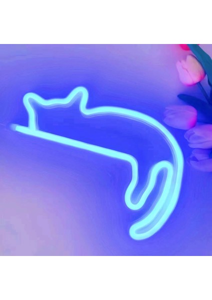 Duvar Dekoru Için Kedi Neon Tabelası LED Işıklı Tabela Dekor Evcil Hayvan Mağazası Hayvan Kulübü USB Oda Duvarı Ev Partisi Doğum Günü Hediyesi (Yurt Dışından)