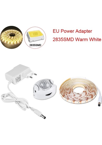 Hareket Sensörü Dolap Altı Işıkları Dolap Mutfak Yatak Acil Gece Lambası Esnek LED Şerit Dc 12V Abd Ab Güç Adaptörü (Yurt Dışından)