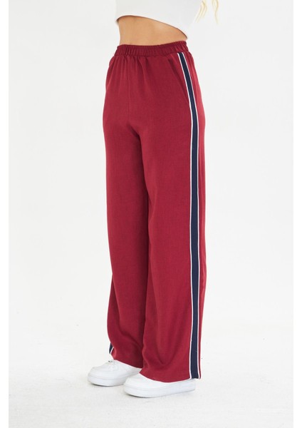 Şeritli Bol Paça Pantolon