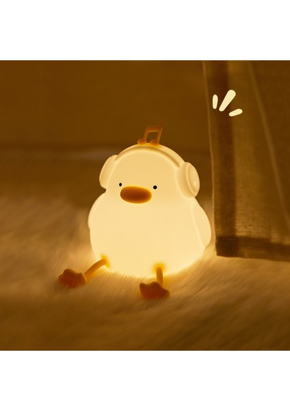 Çocuklar Için Ördek Silikon Gece Lambası Zamanlayıcı USB Karartma Dokunmatik Lamba Uyku Odası Karikatür Hayvan Dekor Hediye (Yurt Dışından)