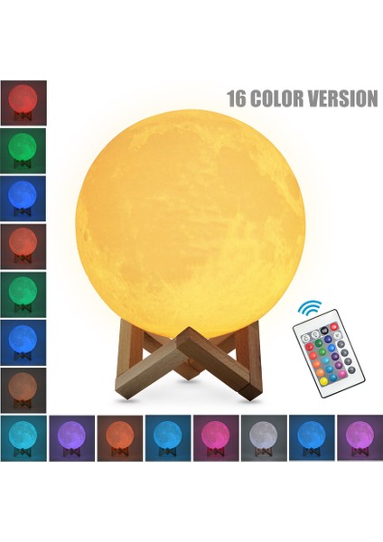 Dropship 3D Baskılı Yıldız Ay Işıkları Renkli Dokunmatik Gece Lambası Ev Dekoru Yaratıcı Hediye USB LED Gece Lambası (Yurt Dışından)