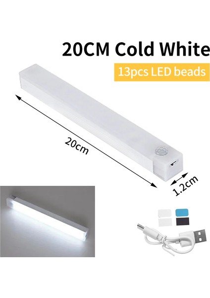 USB Hareket Sensörlü LED Dolap Işığı Ev Koridor Merdiven Gardırop Mutfak Yatak Odası Indüksiyon Kablosuz Gece Lambası (Yurt Dışından)
