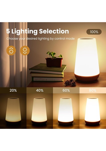 Masa Lambası Yatak Odası Başucu Lambası 13 Renk Değiştiren Dokunmatik Gece Lambası Rgb Uzaktan Kumanda Kısılabilir USB Taşınabilir Oda Lambası (Yurt Dışından)