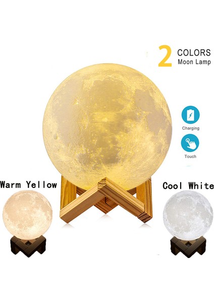 T20 LED Gece Lambası 3D Baskı Ay Lambası Renk Değişimi 3D Işık Dokunmatik Ay Lambası Çocuk Işıkları Gece Lambası Ev Için (Yurt Dışından)