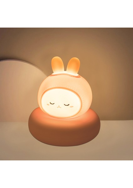 Çocuk Yatak Odası Için LED Gece Lambaları Sevimli Hayvan Domuz Tavşan Lamba Dokunmatik Sensör Kısılabilir Çocuk Tatil Hediye USB (Yurt Dışından)