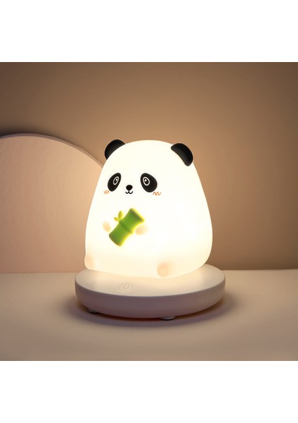Çocuk Yatak Odası Için LED Gece Lambaları Sevimli Hayvan Domuz Tavşan Lamba Dokunmatik Sensör Kısılabilir Çocuk Tatil Hediye USB (Yurt Dışından)