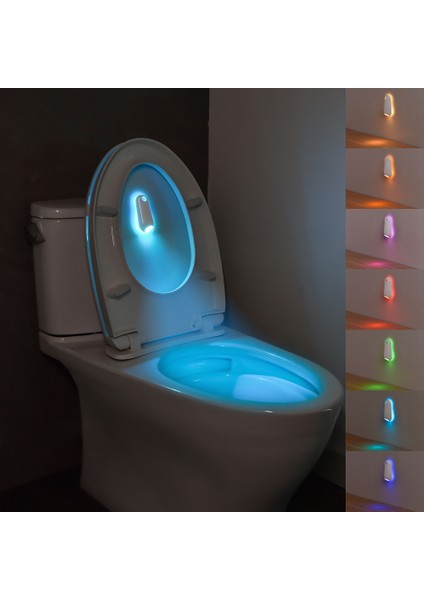 Tuvalet Gece Lambası Hareket Sensörlü Işık Tuvalet Klozet Işığı Rgb 7 Renk Değiştiren Banyo Dekorasyonu Için LED LED Işık (Yurt Dışından)