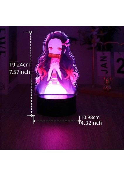 Anime Figürleri 3D Lamba Tanjirou Nezuko Zenitsu LED Gece Lambası Uzaktan Kumanda Akıllı Dokunmatik Lamba Oda Dekoru Doğum Günü Noel Hediyesi (Yurt Dışından) modelleri