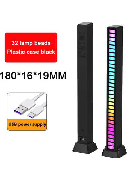 Rgb Lamba LED Şerit Işıklar Alıcı Işık Ses Kontrol Lambası Ortam Işığı Akıllı App Kontrolü Müzik Ritmi Oyun Masaüstü Işığı Için (Yurt Dışından)