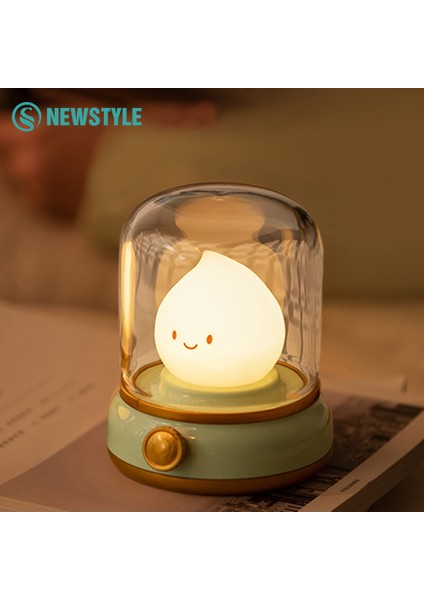 Gazyağı LED Gece Lambası Sevimli Alevsiz Mum Işığı Iki Modlu USB Kısılabilir Kamp Işığı Yatak Odası Dekoru Için (Yurt Dışından)
