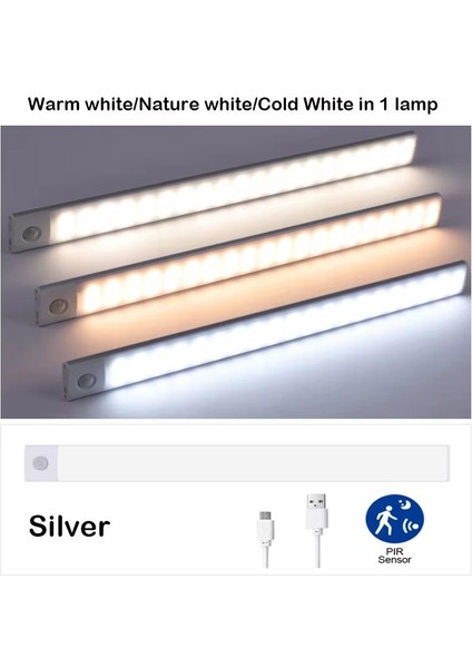 Ultra Ince LED Dolap Işığı Hareket Sensörlü Işık USB Gece Işıkları Indüksiyon Lambası Gardırop Dolap Mutfak Aydınlatması (Yurt Dışından)