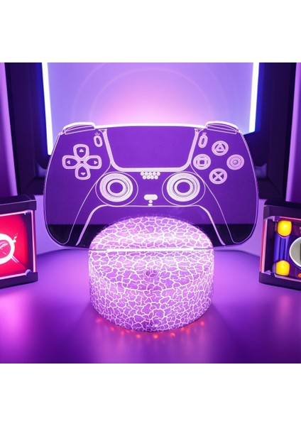 Neon Gamer 3D Lamba LED Gece Lambası Oyun Kurulumu Rgb Çocuk Lambaları Oyuncu Odası Dekorasyonu Yatak Odası Masa Lambası Kişiselleştirilmiş Hediyeler (Yurt Dışından)