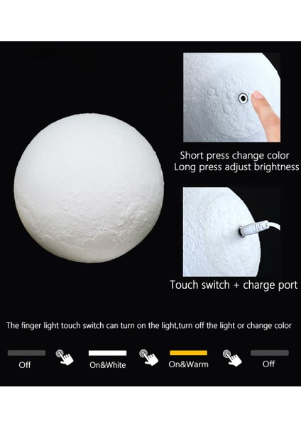 Dropship 3D Baskılı Yıldız Ay Işıkları Renkli Dokunmatik Gece Lambası Ev Dekoru Yaratıcı Hediye USB LED Gece Lambası (Yurt Dışından) fiyatları