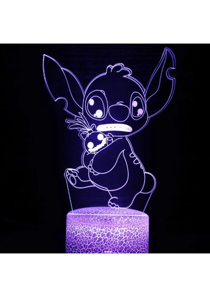 Stitch Lamp 16 Renk 3D Gece Lambası Uzaktan Kumandalı Oda Dekoru Sevgililer Günü Yıldönümü Doğum Günü Hediyesi Noel Hediyeleri (Yurt Dışından)