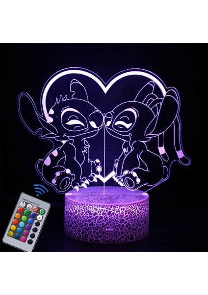 Stitch Lamp 16 Renk 3D Gece Lambası Uzaktan Kumandalı Oda Dekoru Sevgililer Günü Yıldönümü Doğum Günü Hediyesi Noel Hediyeleri (Yurt Dışından) modelleri